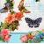 Serwetka decoupage firmy AMBIENTE motyle i kwiaty 25x25cm